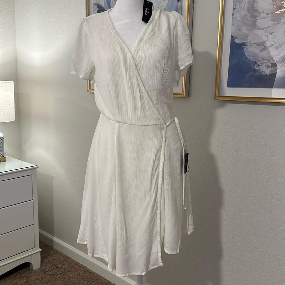 Cream wrap dress